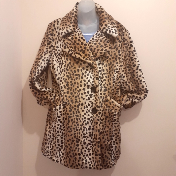 Vintage Moda Leopard Print Fake Fur Coat🇨🇦 Large - Picture 2 of 16